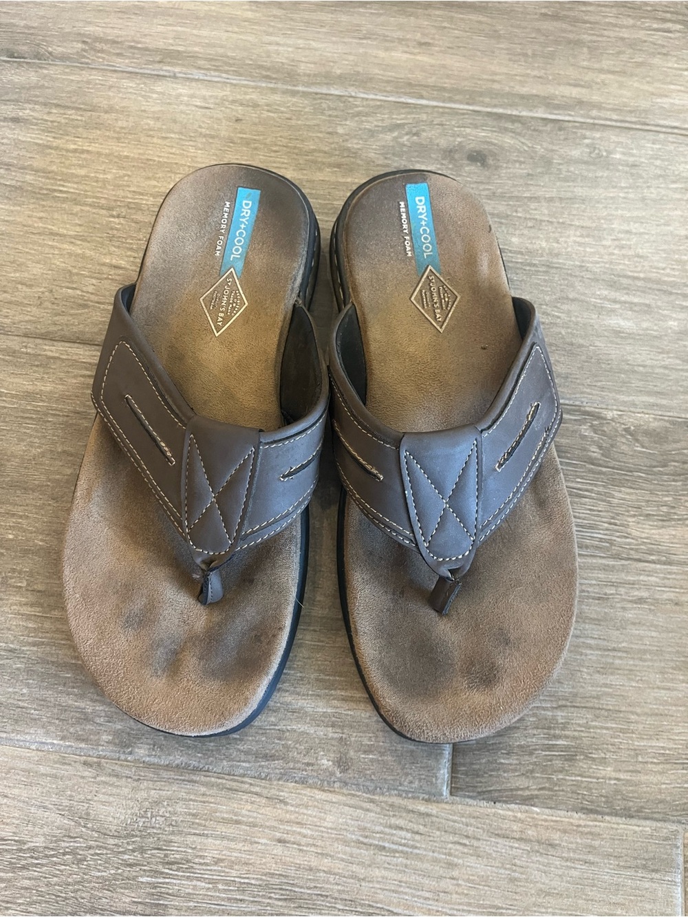 St. John's Bay Brown Men's Flip-Flop Sandals with Padded Thong